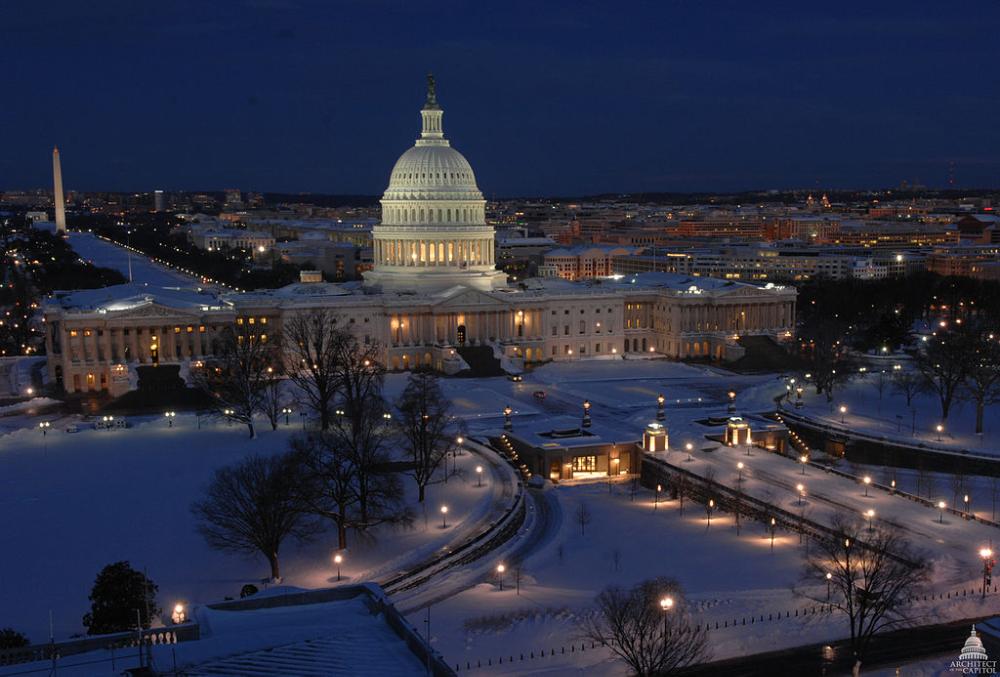 US Capitol building in snow